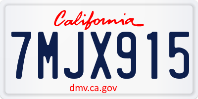 CA license plate 7MJX915