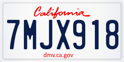 CA license plate 7MJX918