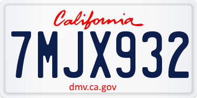 CA license plate 7MJX932