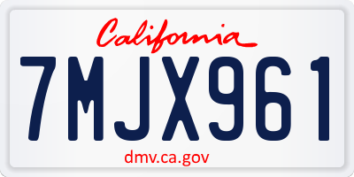 CA license plate 7MJX961