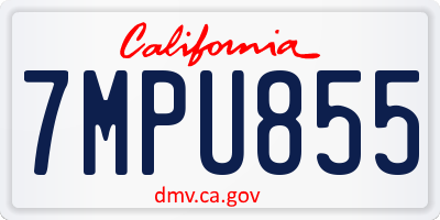CA license plate 7MPU855