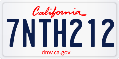 CA license plate 7NTH212