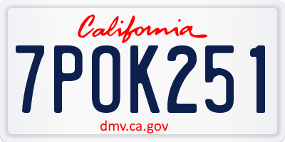 CA license plate 7POK251