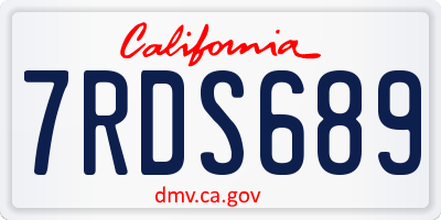 CA license plate 7RDS689