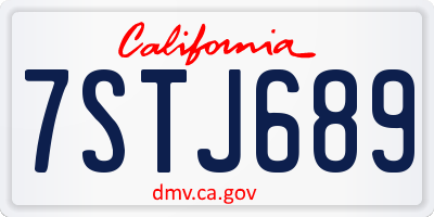 CA license plate 7STJ689