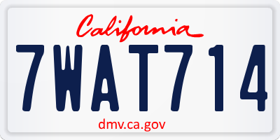 CA license plate 7WAT714