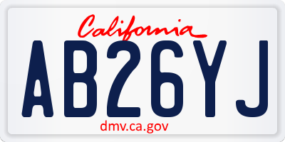 CA license plate AB26YJ