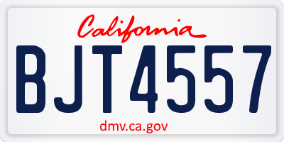 CA license plate BJT4557