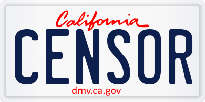 CA license plate CENSOR