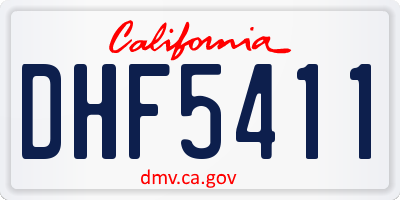 CA license plate DHF5411