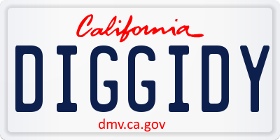 CA license plate DIGGIDY
