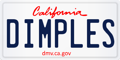 CA license plate DIMPLES