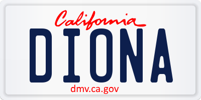 CA license plate DIONA