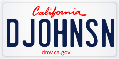 CA license plate DJOHNSN