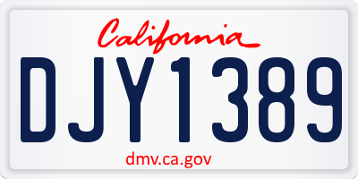 CA license plate DJY1389