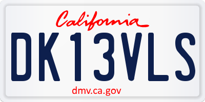CA license plate DK13VLS