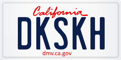 CA license plate DKSKH