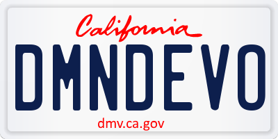 CA license plate DMNDEVO