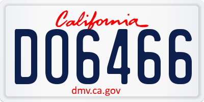 CA license plate DO6466