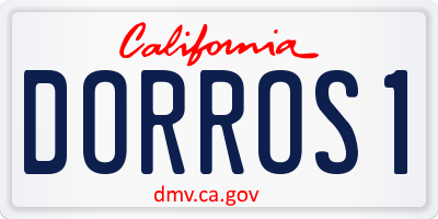 CA license plate DORROS1
