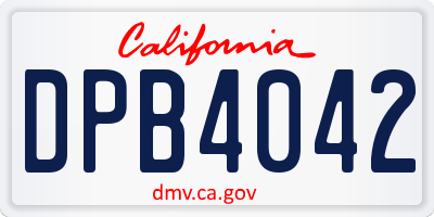 CA license plate DPB4042