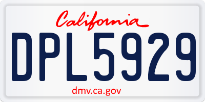 CA license plate DPL5929