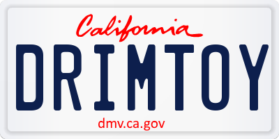 CA license plate DRIMTOY