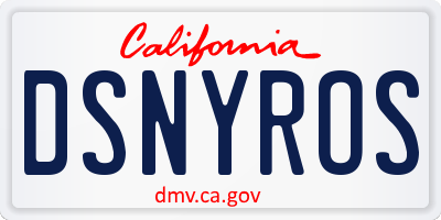CA license plate DSNYROS