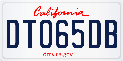 CA license plate DT065DB