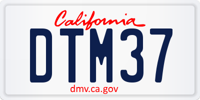 CA license plate DTM37