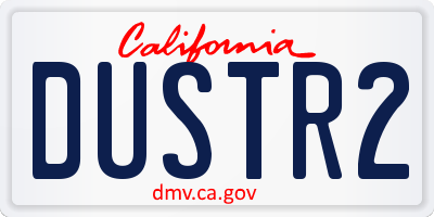 CA license plate DUSTR2