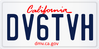 CA license plate DV6TVH