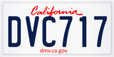 CA license plate DVC717