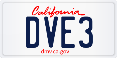 CA license plate DVE3