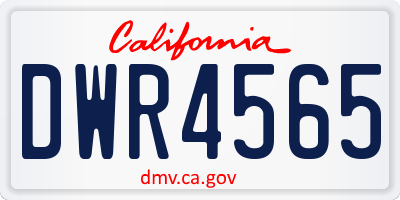 CA license plate DWR4565