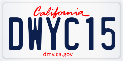 CA license plate DWYC15
