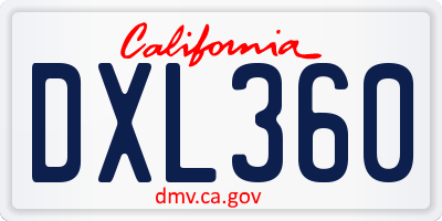 CA license plate DXL360