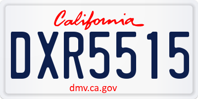CA license plate DXR5515