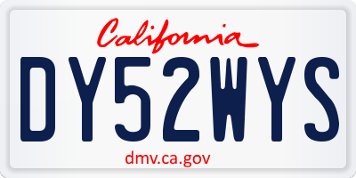 CA license plate DY52WYS