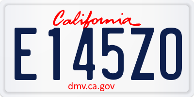 CA license plate E145ZO