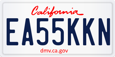 CA license plate EA55KKN
