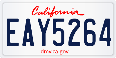 CA license plate EAY5264