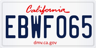 CA license plate EBWF065