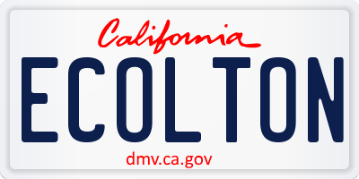 CA license plate ECOLTON
