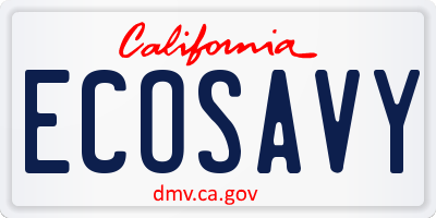 CA license plate ECOSAVY