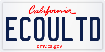 CA license plate ECOULTD