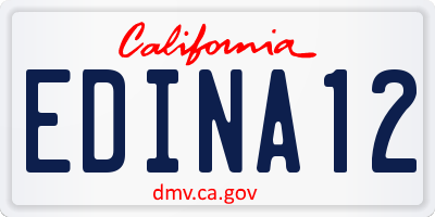 CA license plate EDINA12