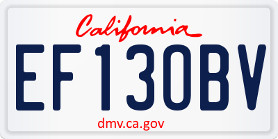 CA license plate EF13OBV