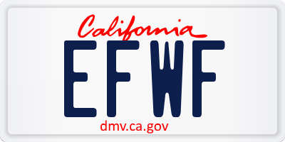 CA license plate EFWF