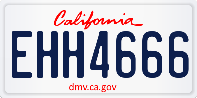 CA license plate EHH4666